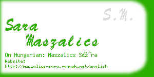 sara maszalics business card